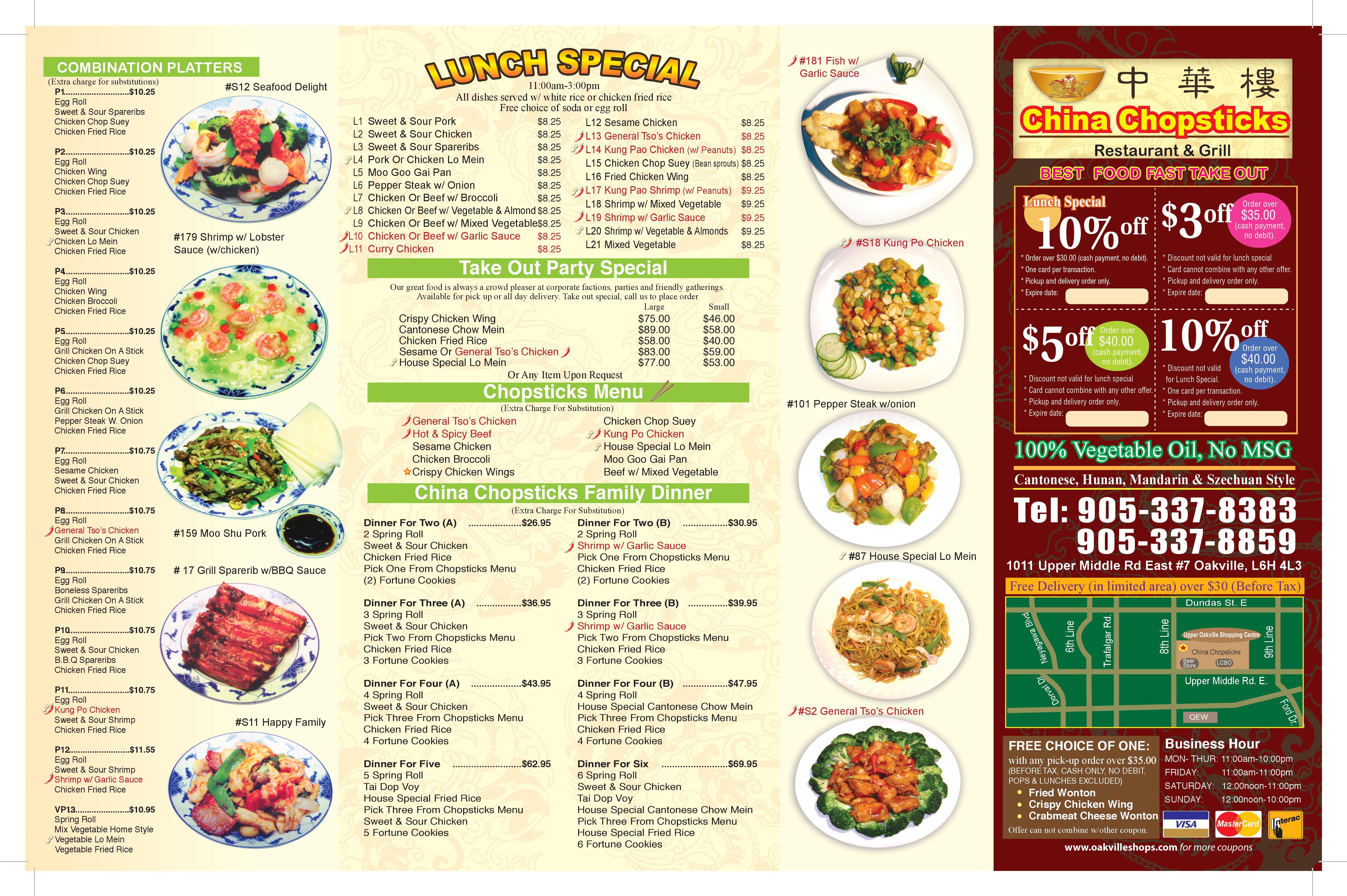 New chopsticks clearance menu